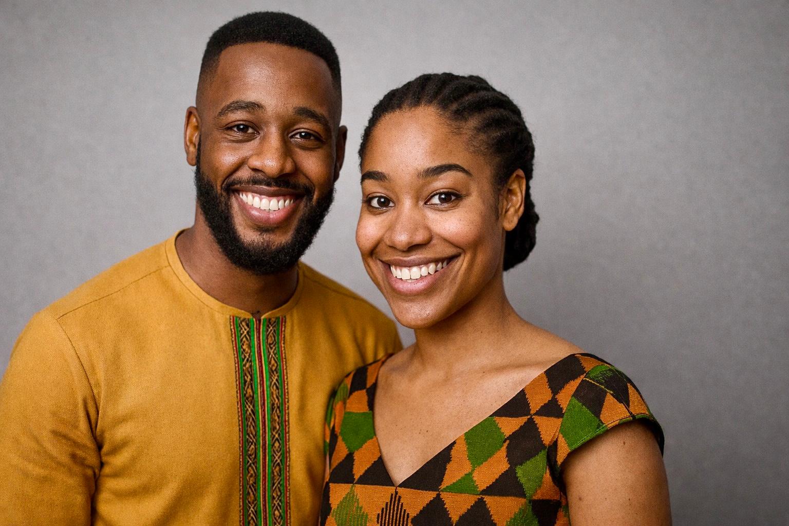 Couple smiling
